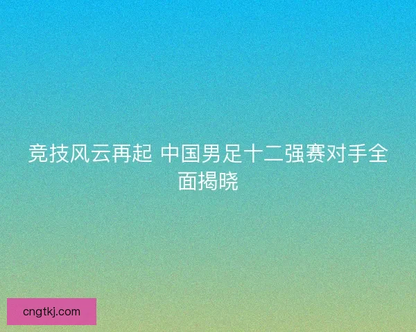 竞技风云再起 中国男足十二强赛对手全面揭晓